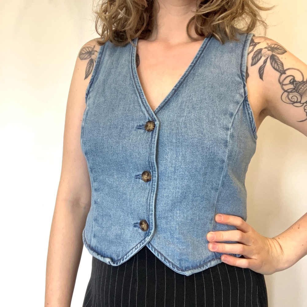 Reitmans Light Blue Denim Vest